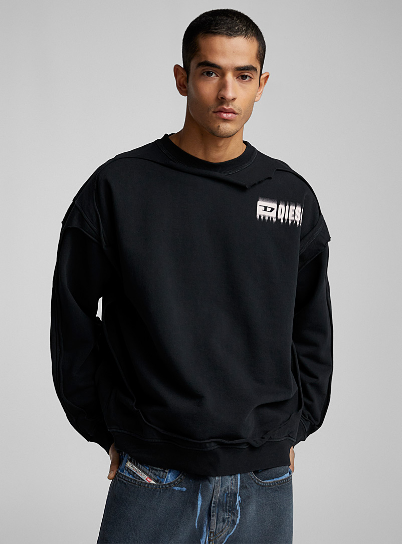 Diesel Black Signature deconstructed sweatshirt for men