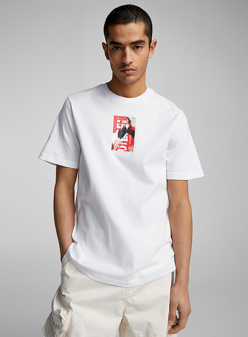 Diesel White Photo-like print T-shirt for men