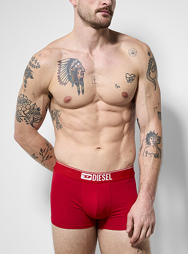 Le boxeur court extensible rouge 2,5 po Coton