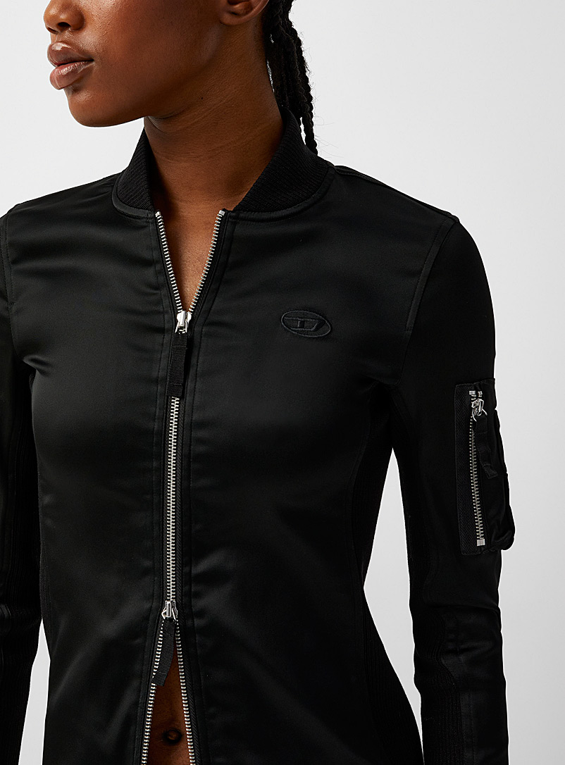 Diesel Black T-Opun satiny jacket for women