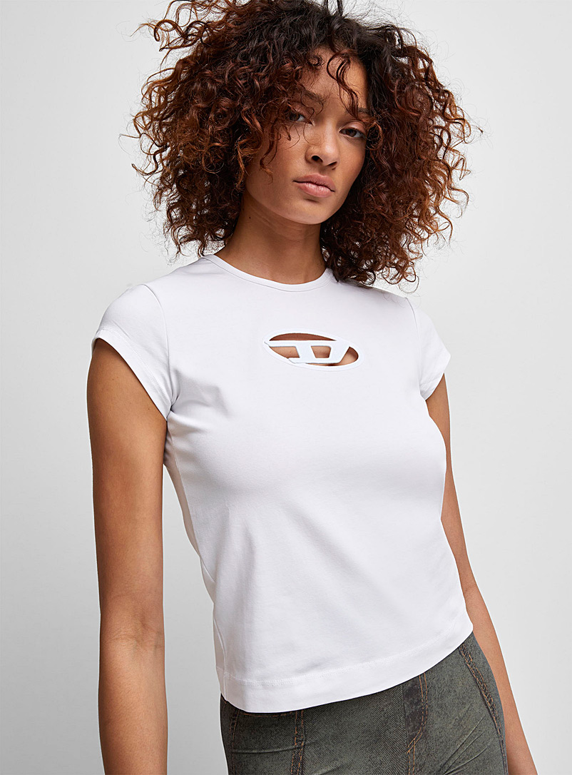 Diesel: Le t-shirt T-Angie Blanc pour femme