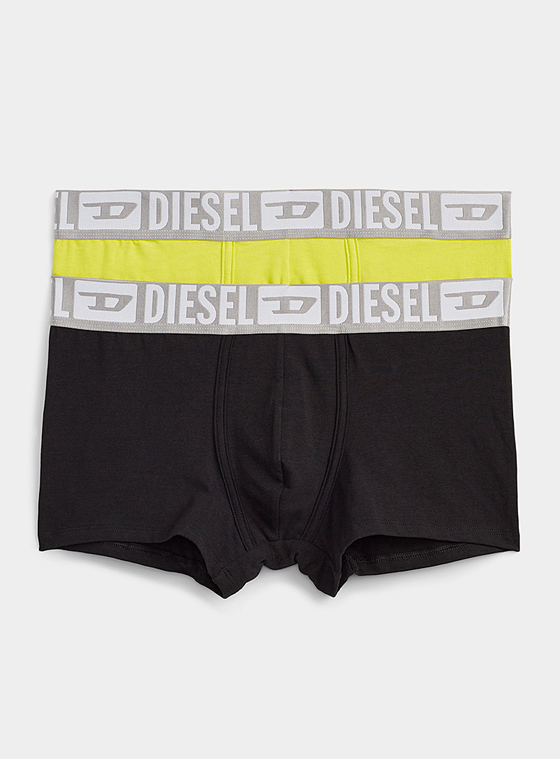 Diesel Patterned Black Silver-band trunks 2-pack for men