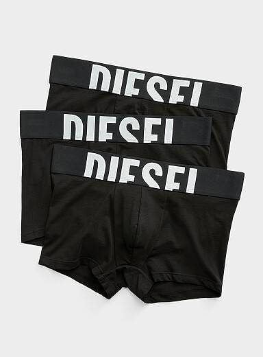 2" logo-waist solid trunks Cotton 3-pack