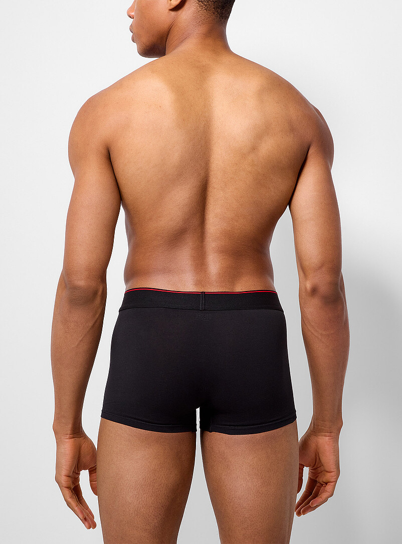 Diesel: Les boxeurs courts extensibles noirs 3 po Coton Emballage de 3 Noir pour homme