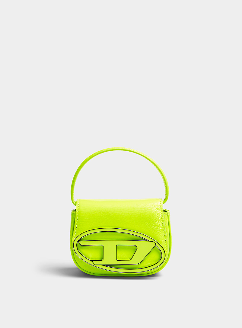 Diesel Bright Yellow Metal logo small bag for women