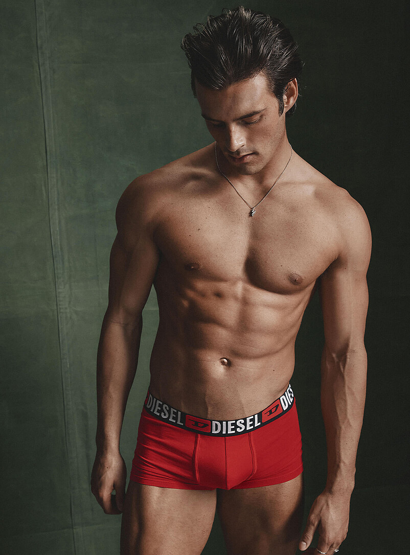 3" Onyx/red Stretch Trunks Organic Cotton 3-Pack
