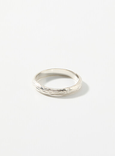 Oak silver ring