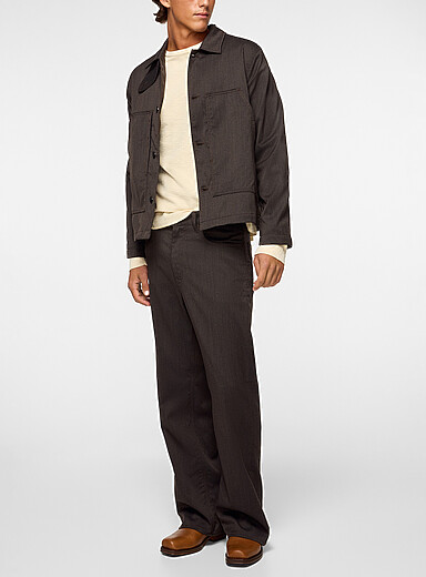 Sunflower Brown Technical wool bootcut pant for men