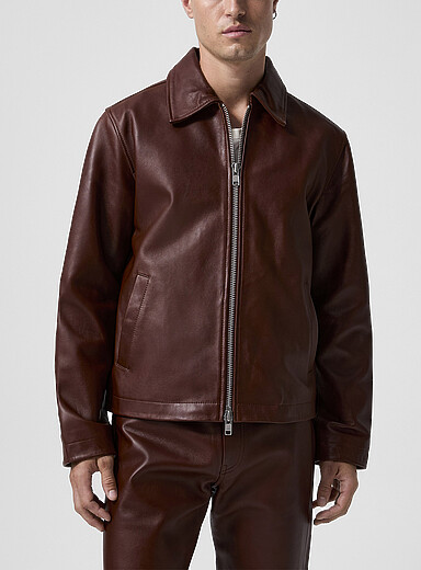 Veste En Cuir Vintage North Beach - Taille 42 - Cuir Véritable - Très Bon état
