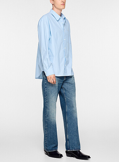 Sunflower: La chemise popeline rayures verticales Bleu pour homme