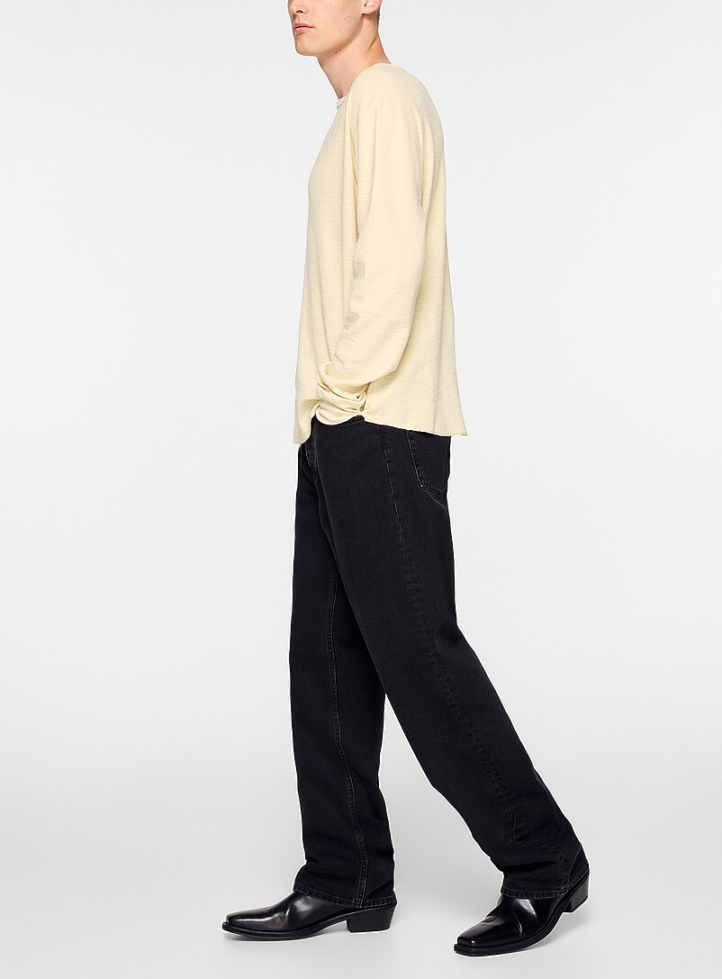 Faded black denim wide-leg jean product image (primary)