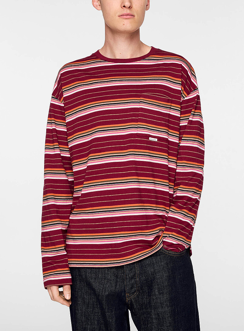 Striped long-sleeve T-shirt product image (primary)