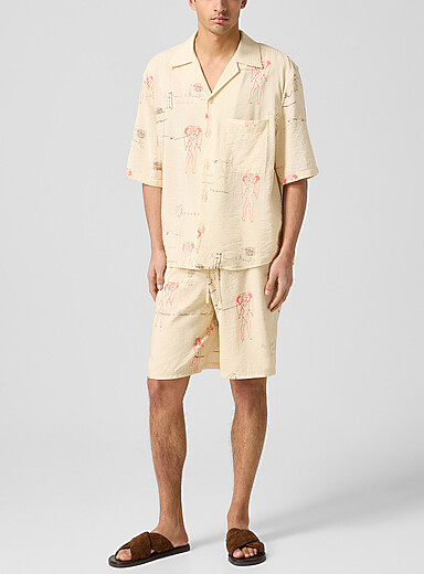 MISBHV Ivory/Cream Beige Devil postcard short for men