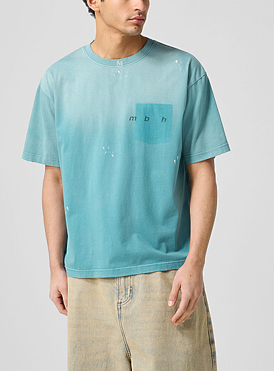 MISBHV Teal Ghost pocket shaded T-shirt for men