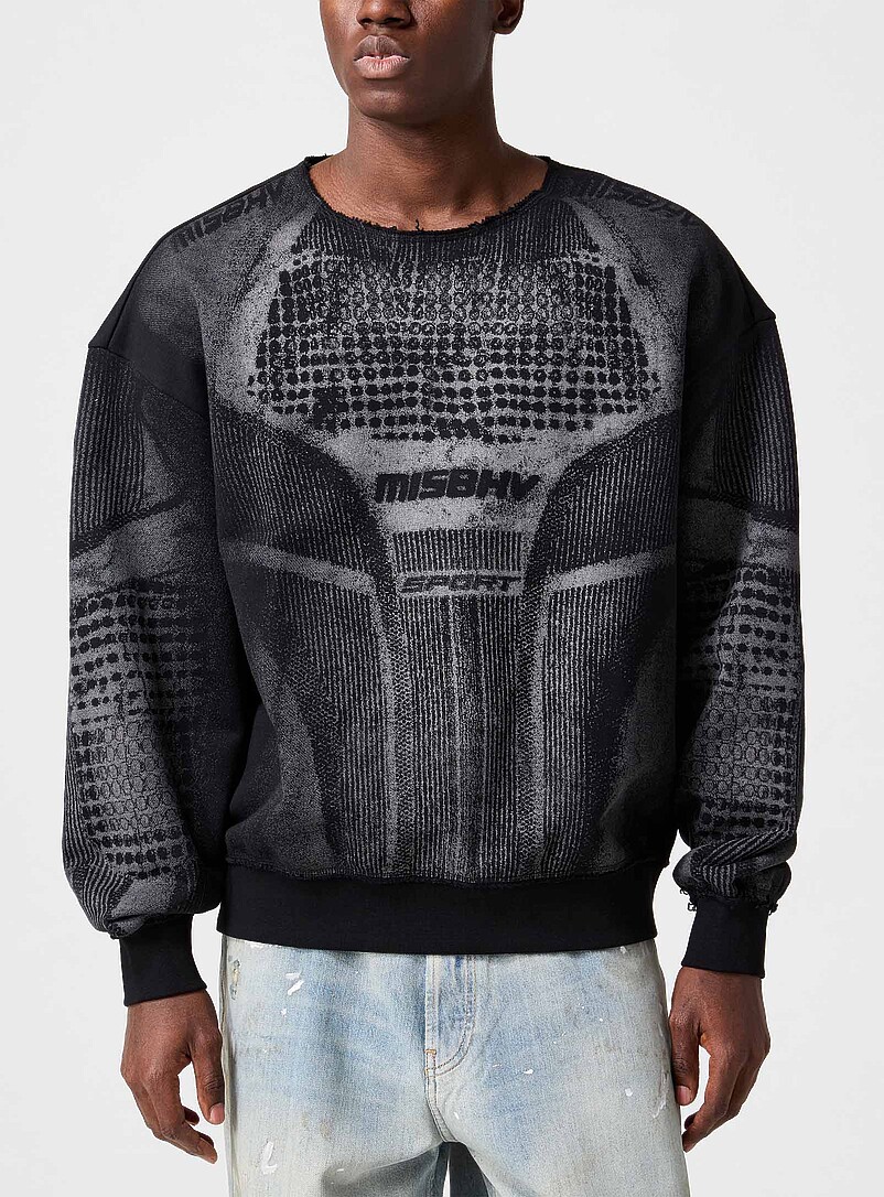 Motocross Print Oversized Sweatshirt