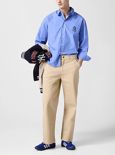 Sporty & Rich: Le pantalon menuisier SRHWC Ivoire - Beige cr&egrave;me pour homme