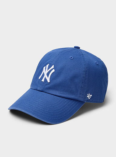 Pure blue embroidered Yankees baseball cap