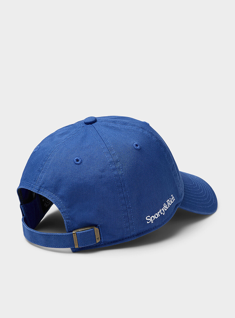 Sporty & Rich Baby Blue Pure blue embroidered Yankees baseball cap for men