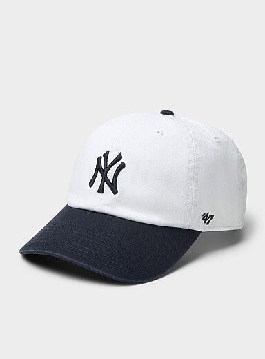 La casquette baseball brod&eacute;e Yankees blanc et marine