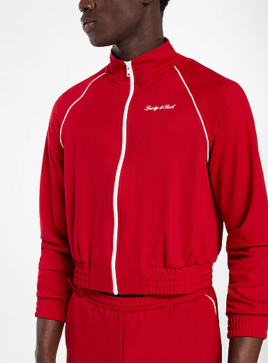 Sporty & Rich Red Piped track jacket for men