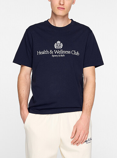 Sporty & Rich Navy/Midnight Blue Health & Wellness Club T-shirt for men