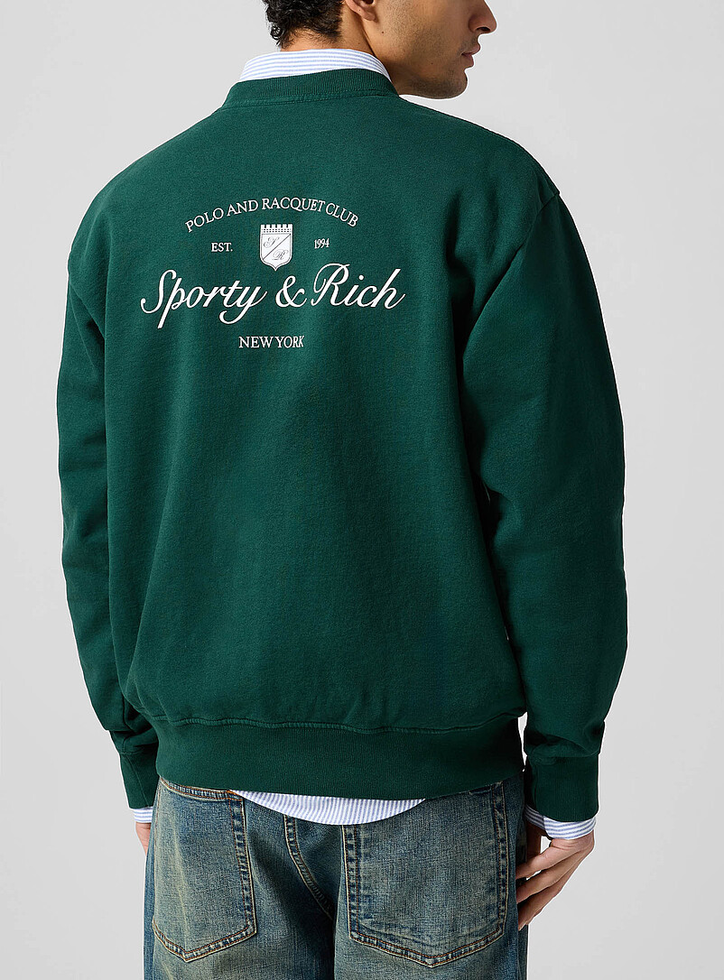 Sporty & Rich Green Cursive logo sweatshirt for men