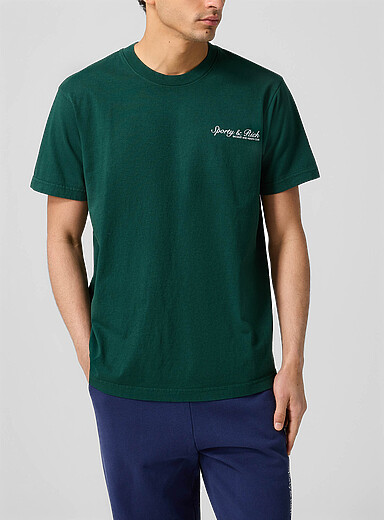 Sporty & Rich: Le t-shirt signature Vert pour homme