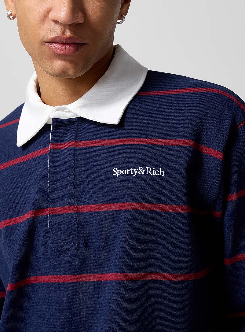 Horizontal stripes rugby polo shirt | Sporty & Rich | | Simons