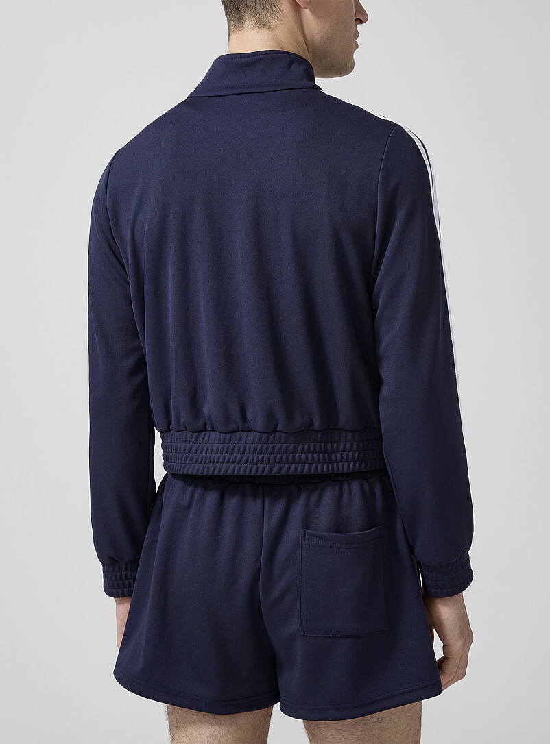 Sporty & Rich Navy/Midnight Blue Crown Tennis track jacket for men