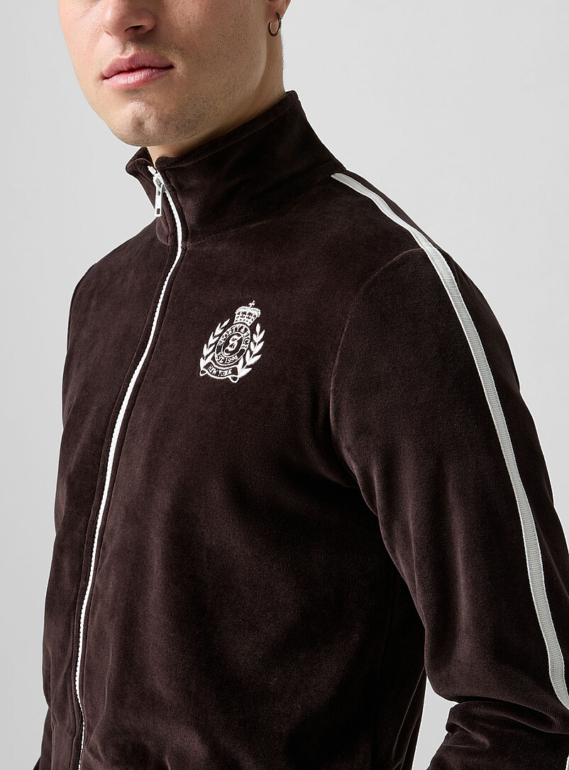 Brown velvet track jacket | Sporty & Rich | | Simons