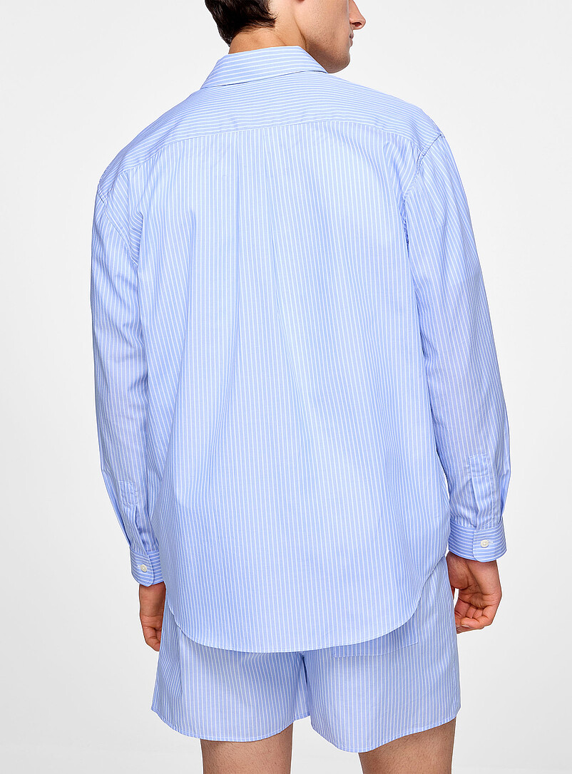 Vertical stripes poplin shirt Unisex product image 3