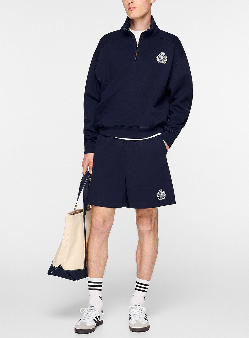 Embroidered patch zip-collar sweatshirt product image 2