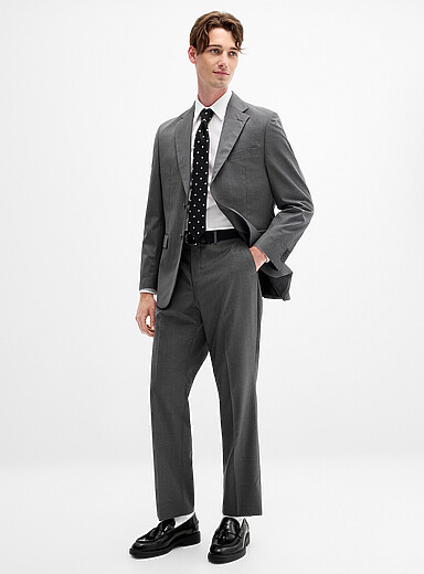 Le 31 Charcoal Stretch suit Wool weave by Paulo de Oliveira <b>Berlin fit - Regular</b> for men