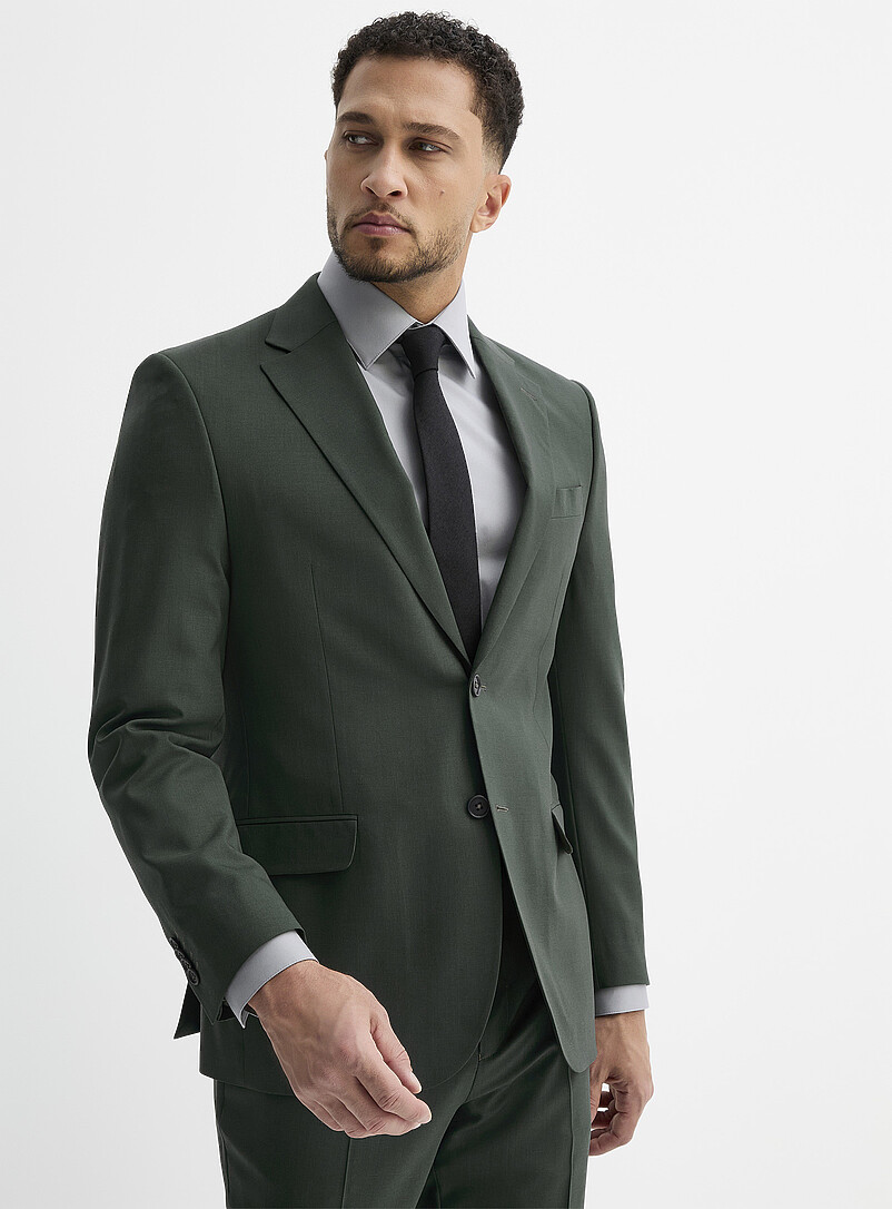 Le 31: Le complet extensible Tissu de laine sign&eacute; Paulo de Oliveira <b>Coupe Berlin - R&eacute;guli&egrave;re</b> Vert pour homme