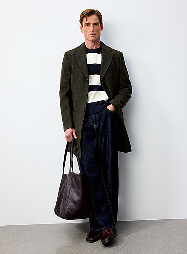 Le 31: Le paletot feutr&eacute; pure laine <b>Collection exclusive du Portugal</b> Kaki - Sauge - Olive pour homme