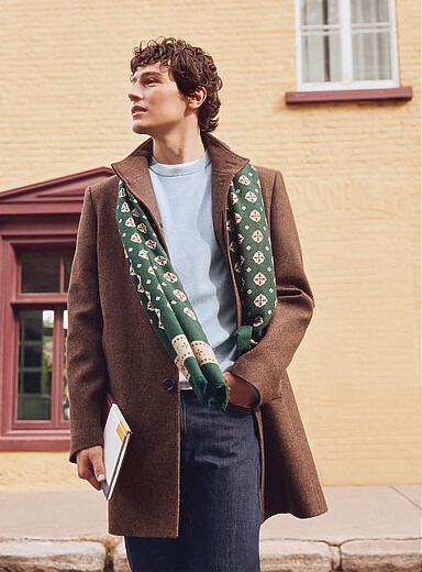 Stand-collar 100% wool coat Exclusive collection from Portugal