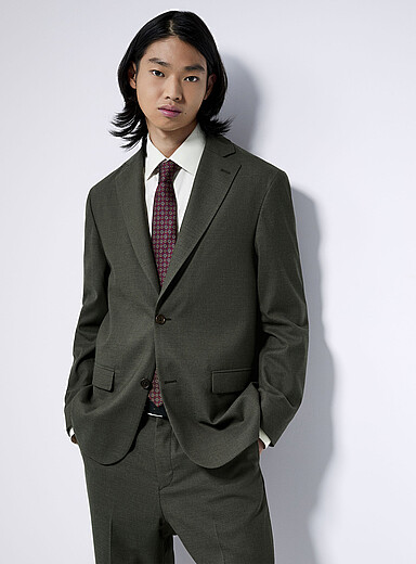 Stretch piqu&eacute; jacket Wool-blend fabric by Marlane <b>Paris fit - Relaxed</b>