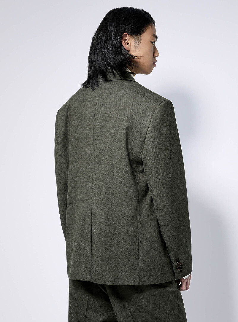 Le 31 Mossy Green Stretch piqu&eacute; jacket Wool-blend fabric by Marlane <b>Paris fit - Relaxed</b> for men