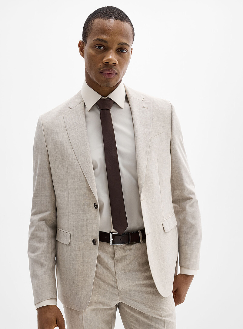 Le 31 Sand Pure wool suit Wool weave by Paulo de Oliveira <b>London fit - Semi-slim</b> for men