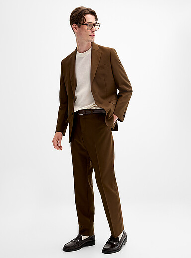 Le 31 Copper/Rust Pure wool suit Wool weave by Paulo de Oliveira <b>London fit - Semi-slim</b> for men