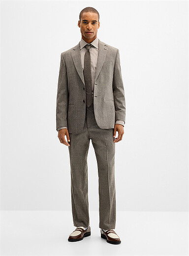 Mini houndstooth suit Wool weave by Paulo de Oliveira <b>London fit - Semi-slim</b>