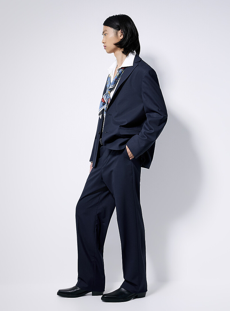 Stretch piqué suit jacket Wool-blend fabric by Marlane Paris fit - Relaxed product image 2