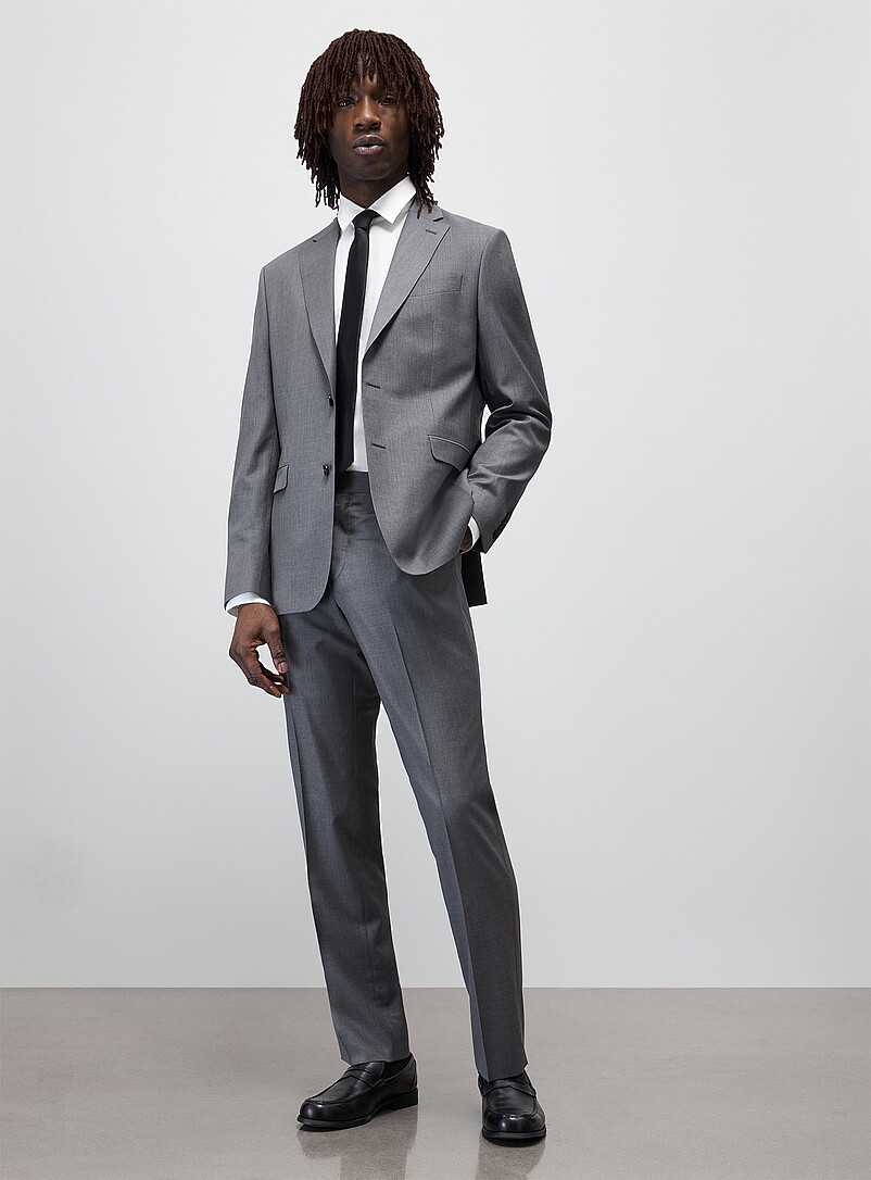 Pure Wool Suit Wool Weave By Paulo De Oliveira London Fit - Semi-Slim