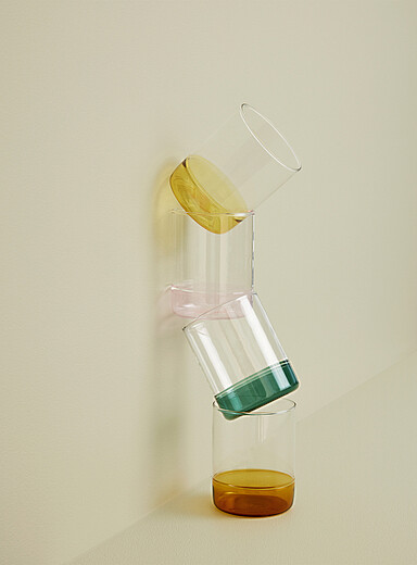 H&uuml;bsch Teal Kiosk coloured base glasses Set of 2
