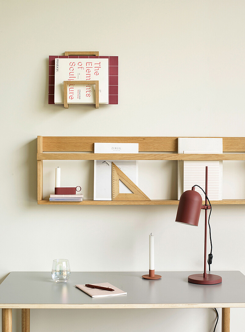 Display natural wood wall shelf product image (primary)