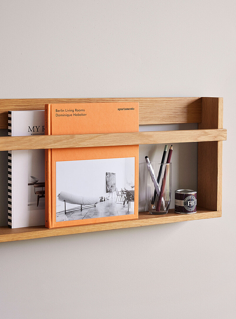 Display natural wood wall shelf product image 2