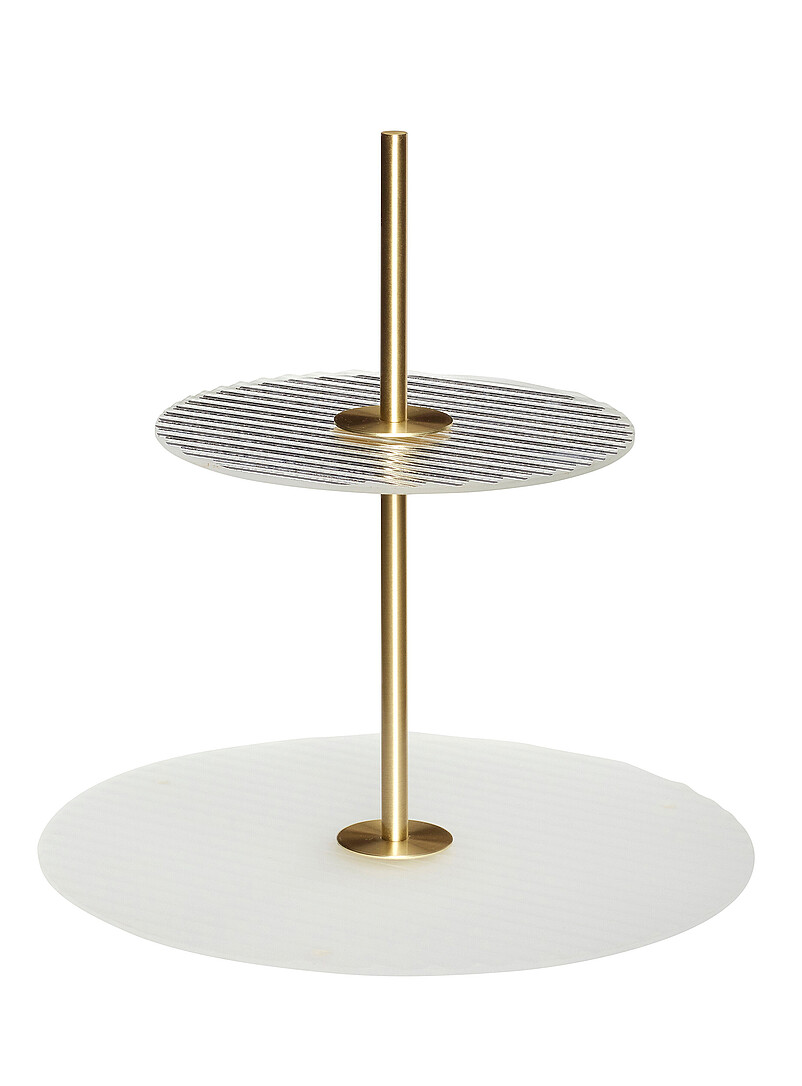Ripple frosted/brass tiered stand product image 2