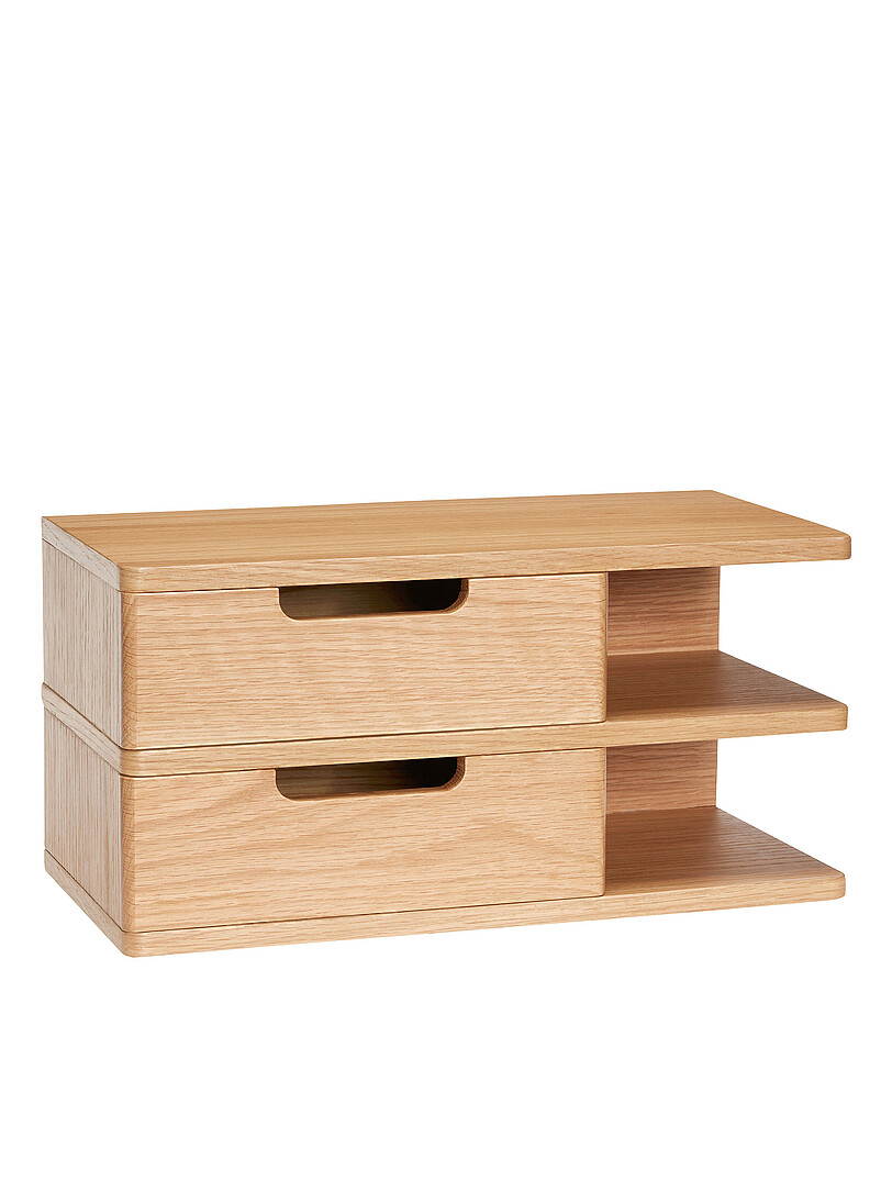 Natural wood open wall shelf/bedside table product image 2