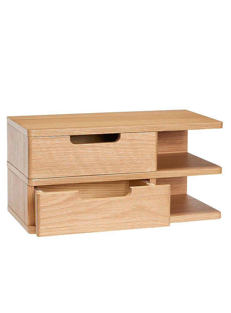 Natural wood open wall shelf/bedside table product image 3