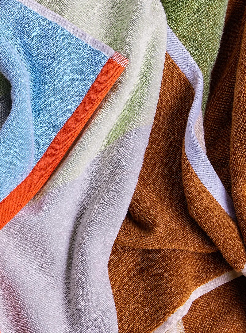 Small colour block contrasting trim towels Pack of 2 product image 2